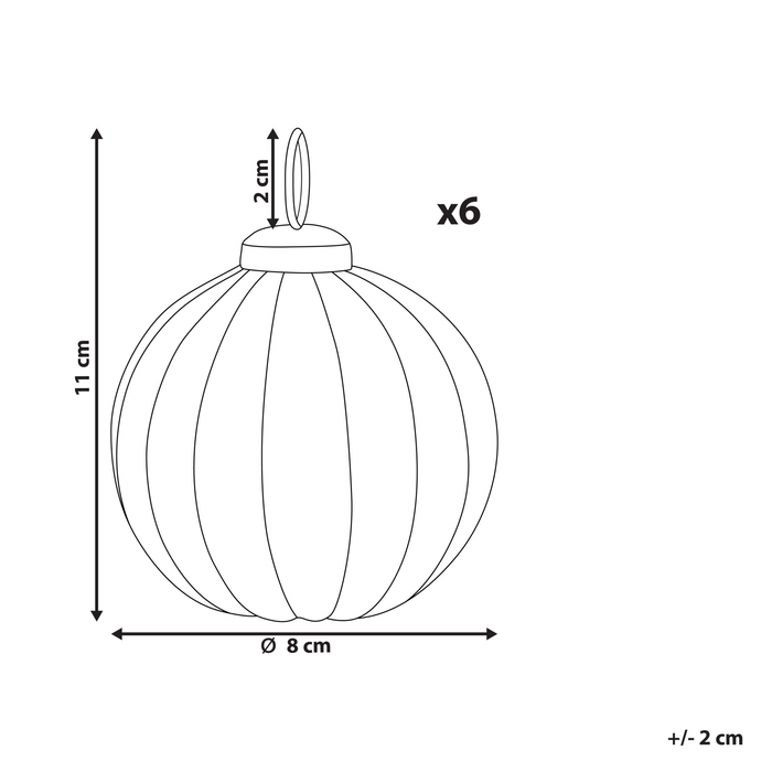 Beliani - IVOIRE - Kerstballen set van 6 - Zilver - Glas