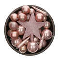 Bellatio decorations Kerstballen - 33x - mix - lichtroze - piek