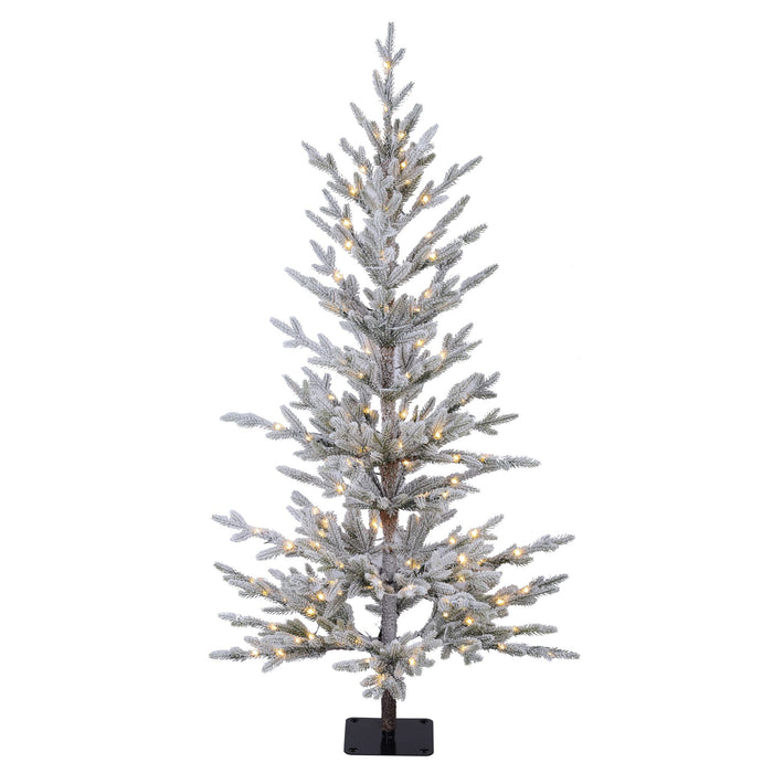 Snowy Jersey verlichte kunstkerstboom - 120 cm - Wit geflockt - Ø60 cm