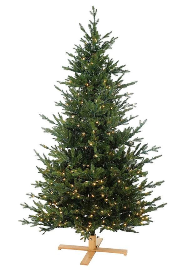 Göteborg verlichte kunstkerstboom - 228 cm - Donkergroen - Ø137 cm -