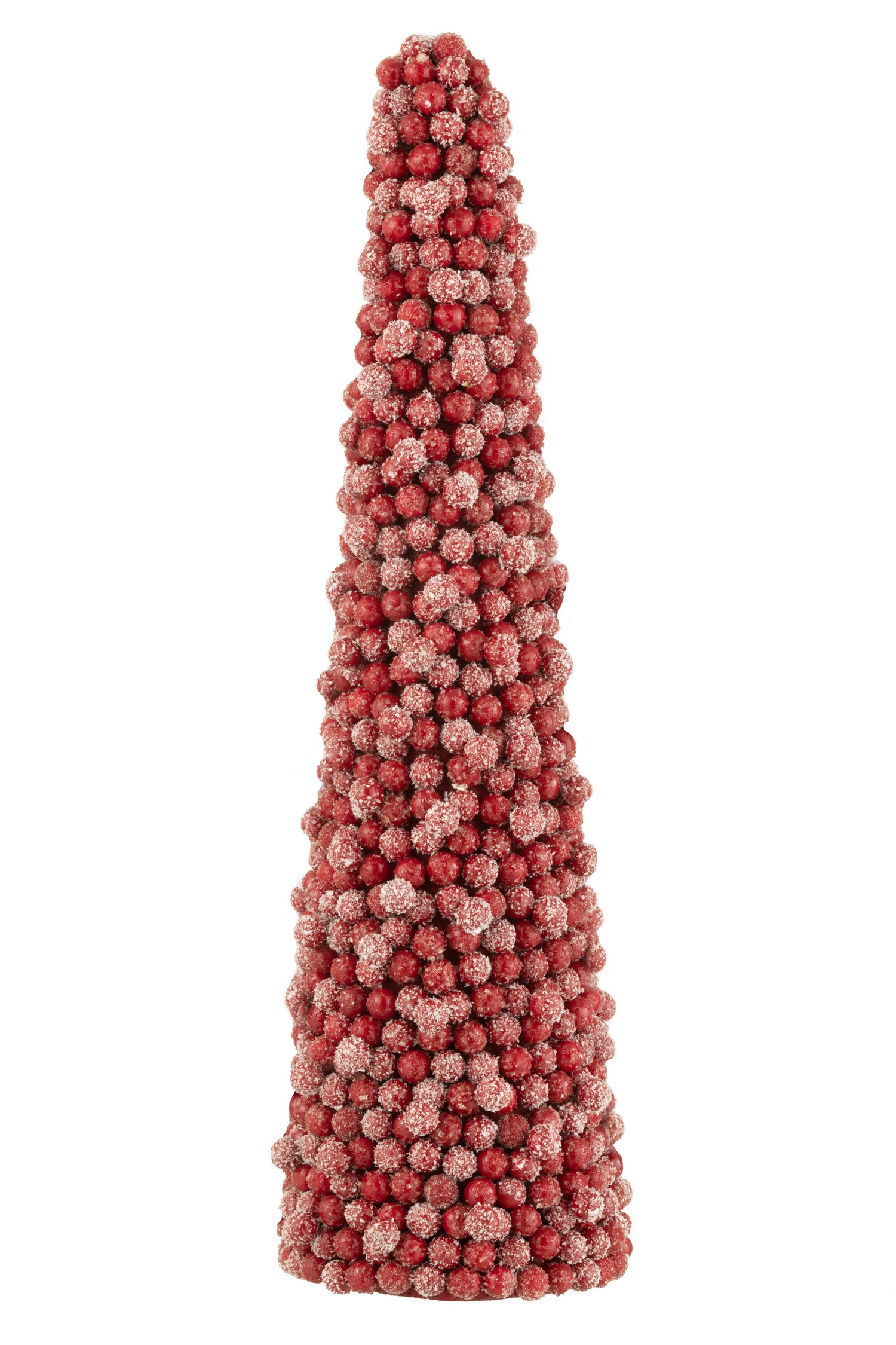 J-Line decoratie Kegel Bessen - kunststof - rood - large