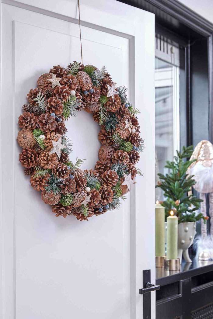 House of Seasons Kerstkrans - Ø50 cm - Bruin