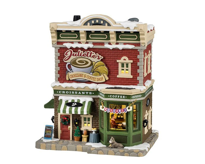 Lemax - 'Juliette's Croissant & Coffee Shop' - Verlicht gebouw