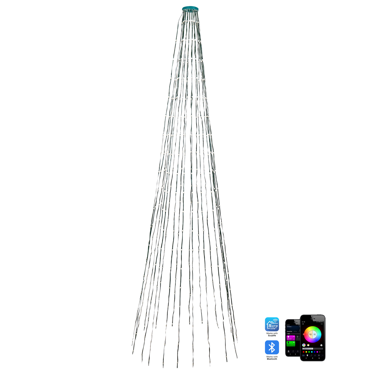 Beliani - SAARLOQ - LED kerstverlichting - Groen - 200 cm - PVC