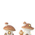 J-Line decoratie Huis Paddenstoel - porselein - mix - 2 stuks - LED lichtjes