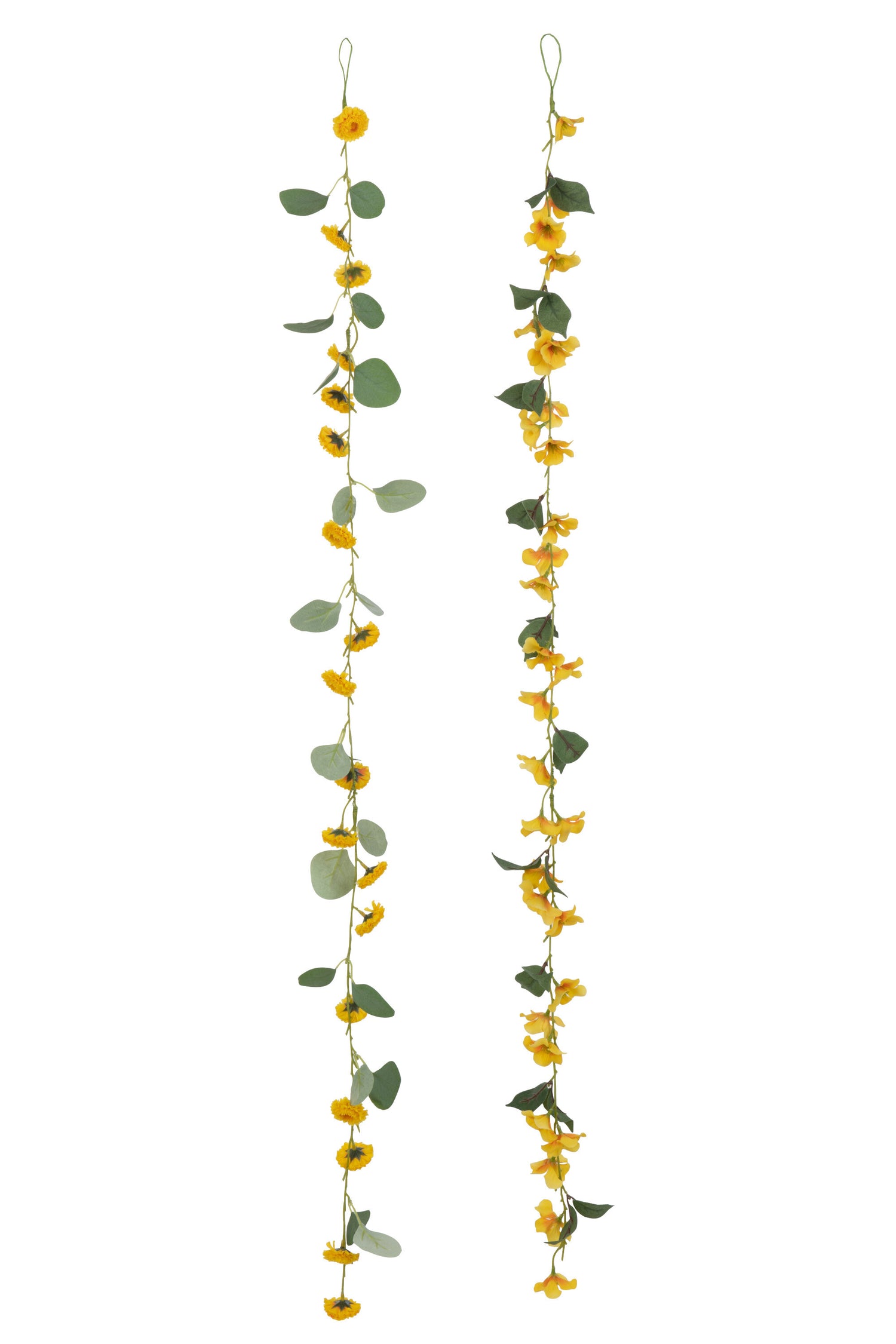 J-Line Slinger Bloemen + Blaadjes - kunststof - geel|groen -