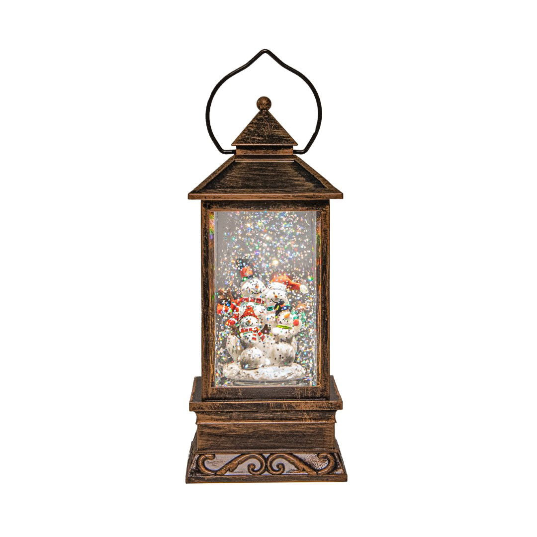Anna's Collection - Lantern With Snowman In Glitter Water Led Warm...