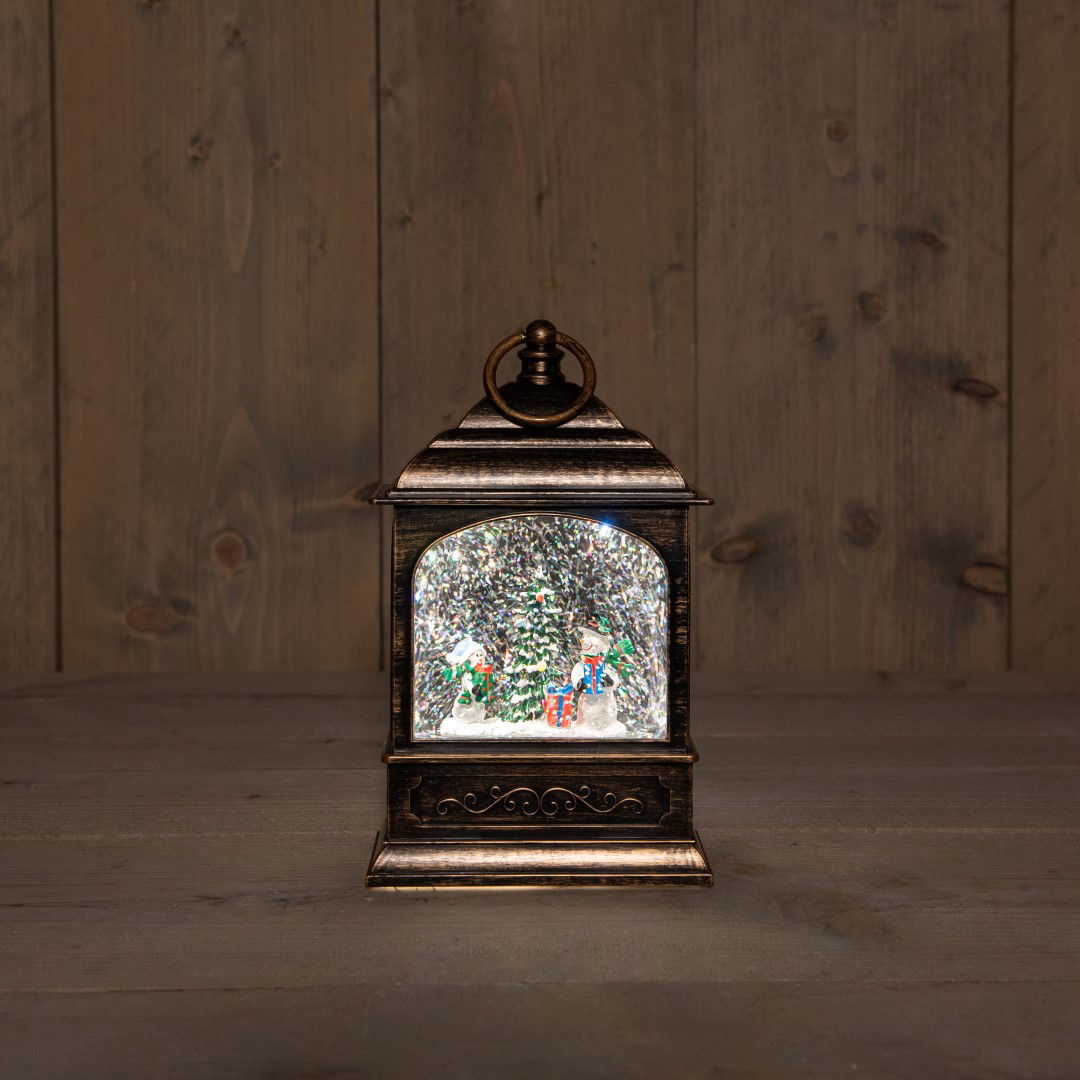 Anna's Collection - B.O. Lantern Snowman Glitter Led Warm White 13,...