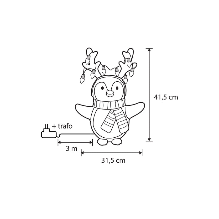 Luca Lighting Kerstverlichting Buiten Penguin - L32 x B21 x H42 cm