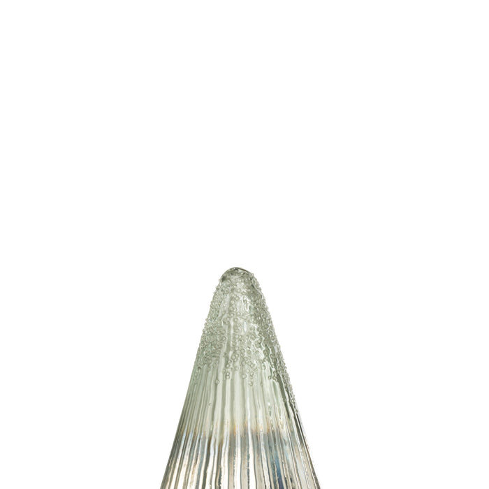 J-Line kerstboom Geribbeld - glas - zilver|transparant - small