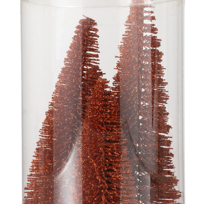 J-Line decoratie kerstboom Glitter - kunststof - koper - doo