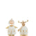 J-Line kerstfiguur Engel|Rendier - metaal - wit|goud - small - 2 stuks