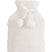 J-Line warmwaterkruik teddy + pompons - polyester - wit