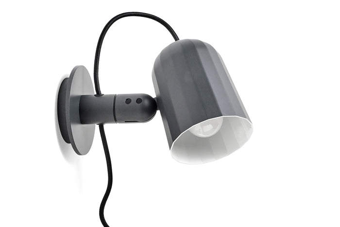 HAY Noc Button Wandlamp - Met Snoer - Dark Grey