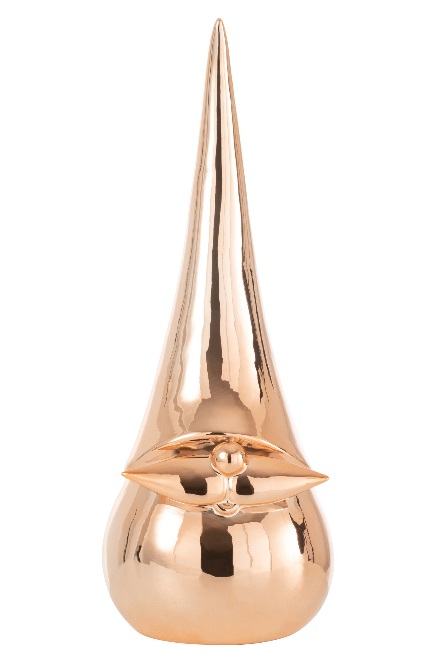 J-Line figuur Kerstman Modern - porselein - koper - large