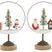J-Line decoratie Cirkel Op Voet + Kerstman|Sneeuwman - hout|