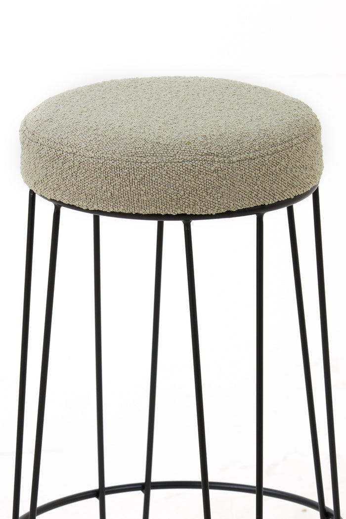 Light & Living Light&living Barkruk Ø41x73 cm ALICE bouclé zand-zwart