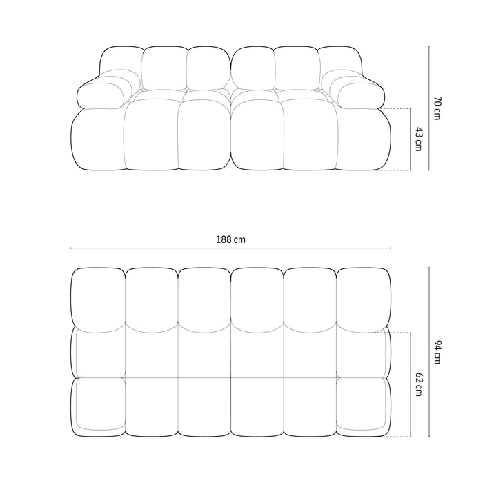 Milo Casa Tropea Modulaire 2-zitsbank - Lichtbeige
