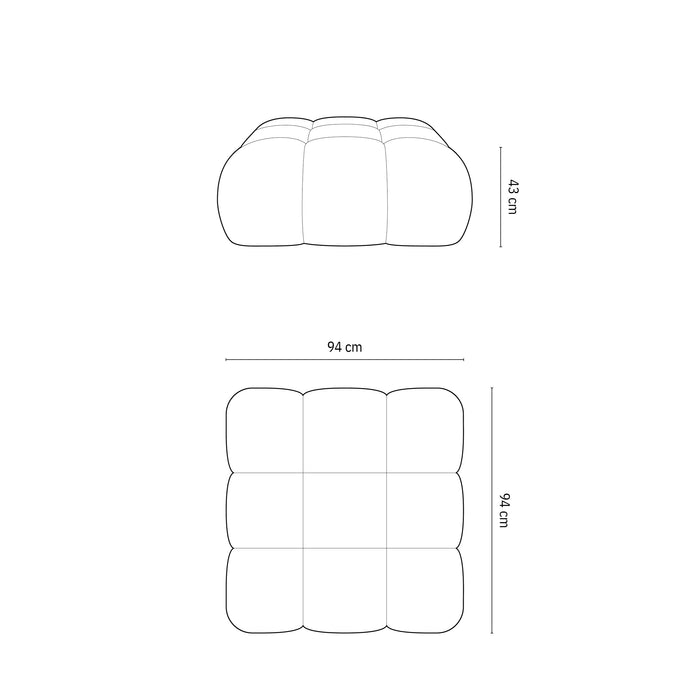 Milo Casa Tropea Modulair Bank Element - Hocker - Donkergrijs
