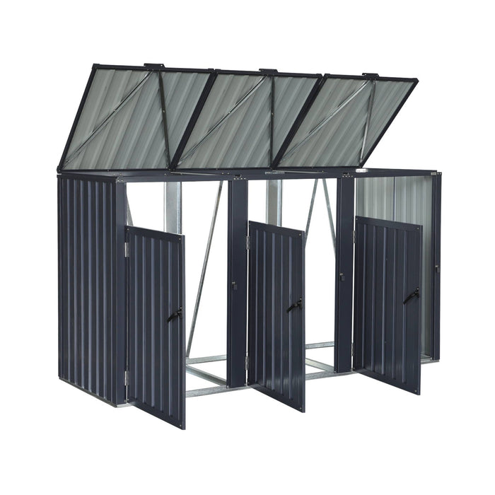 sweeek - Grijs gegalvaniseerd stalen afvalhok