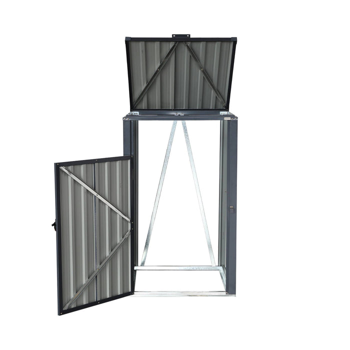 sweeek - Grijs gegalvaniseerd stalen afvalhok