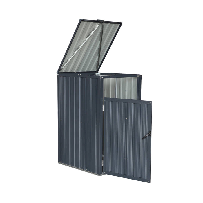 sweeek - Grijs gegalvaniseerd stalen afvalhok