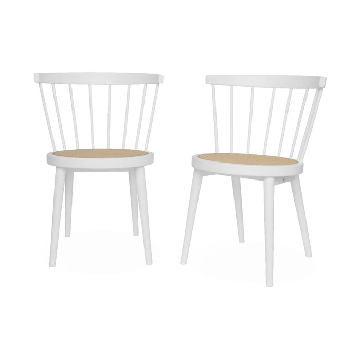 sweeek - Hout en rotan stoel, set van 2