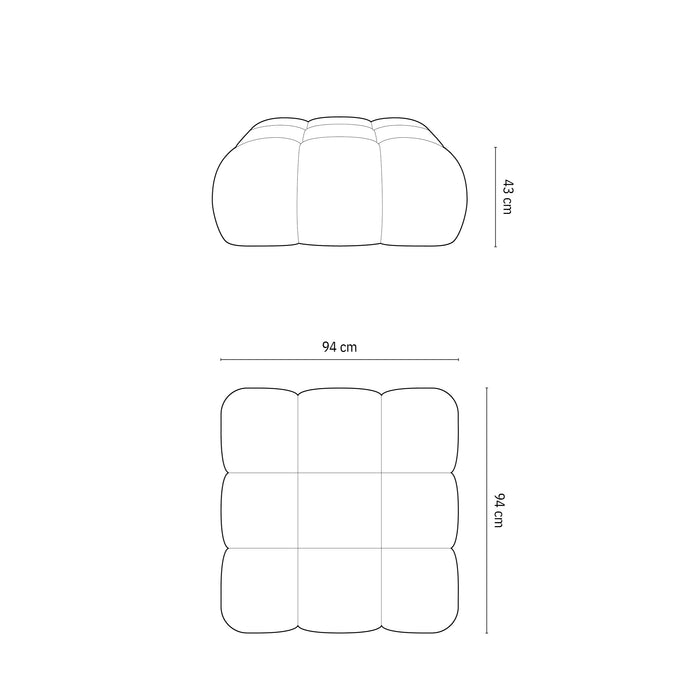 Milo Casa Tropea Modulair Bank Element - Hocker - Bordeauxrood