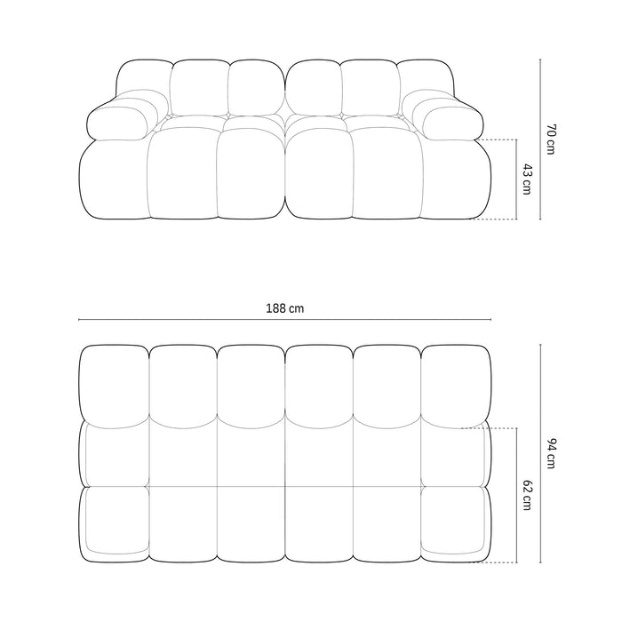 Milo Casa Tropea Modulaire 2-zitsbank - Zwart