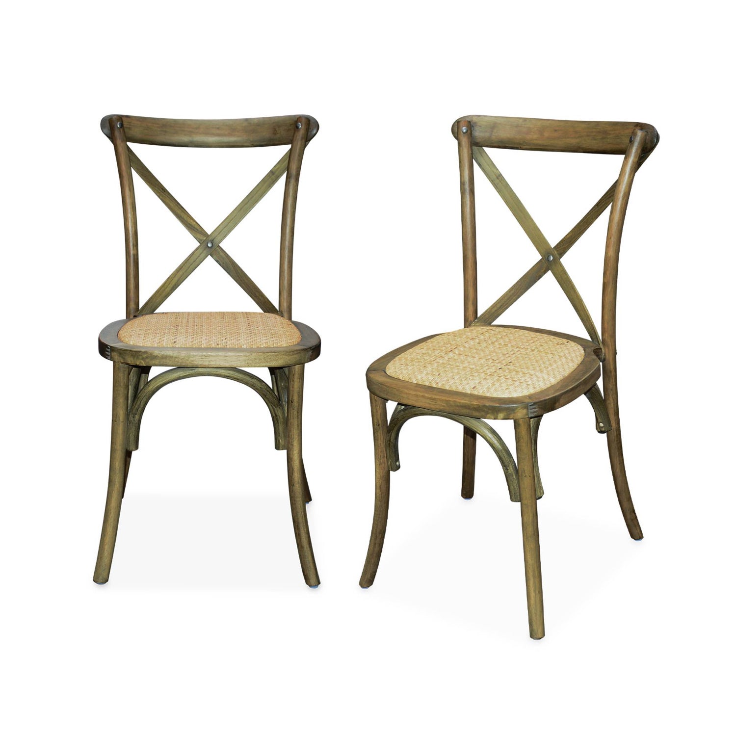 sweeek - Vintage rubberhouten bistrostoelen (set van 2)