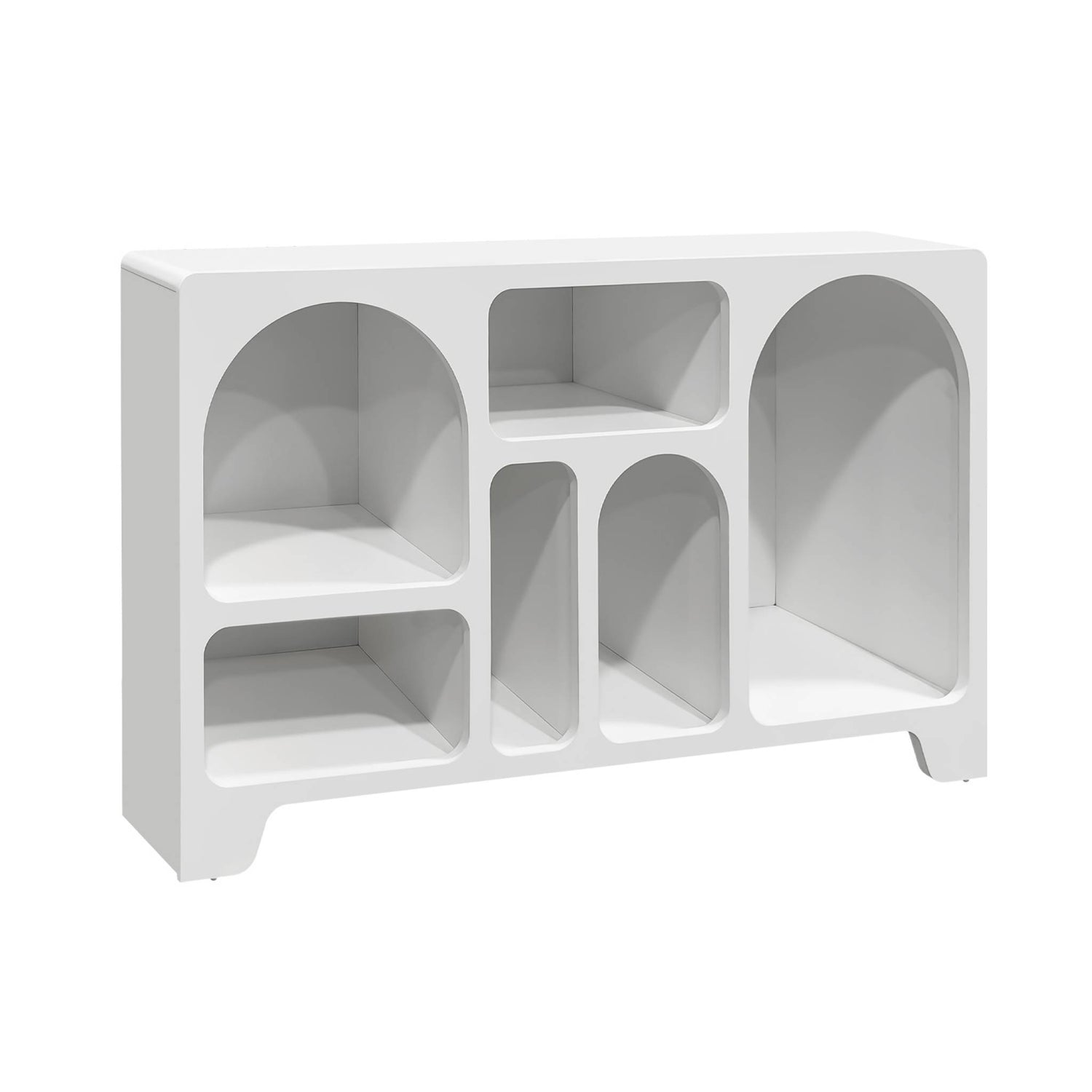 sweeek - Dressoir met 6 vakken houtdecor organisch 120cm