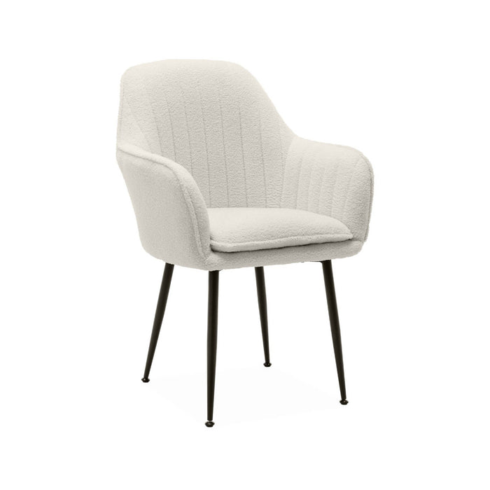 sweeek - Set van 4 stoelen in bouclé met metalen poten