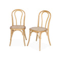 sweeek - Vintage rubberhouten en rotan stoelen (set van 2)