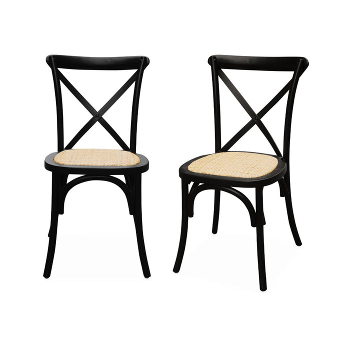 sweeek - Vintage rubberhouten bistrostoelen (set van 2)