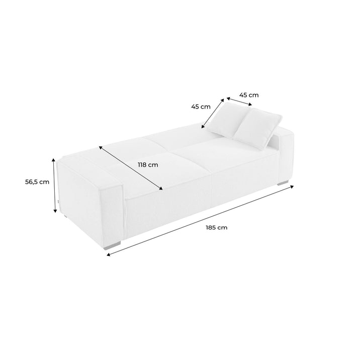 sweeek - 3-zits slaapbank in wit-crème boucléstof