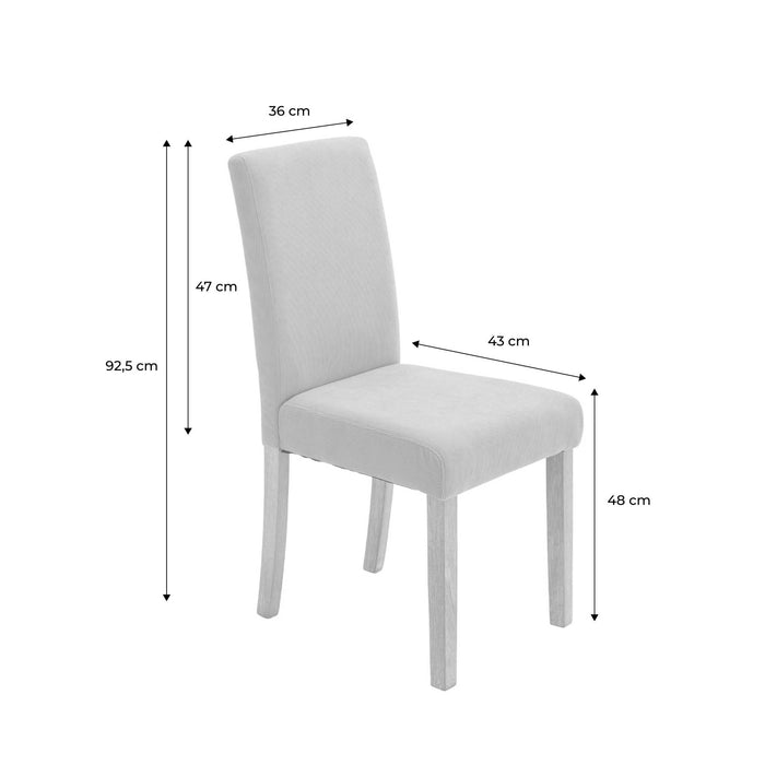 sweeek - Corduroy stoelen met houten poten, set van 4