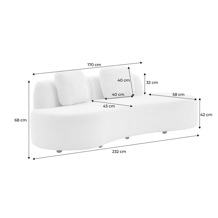 sweeek - 3-zits organische komma bank in boucléstof