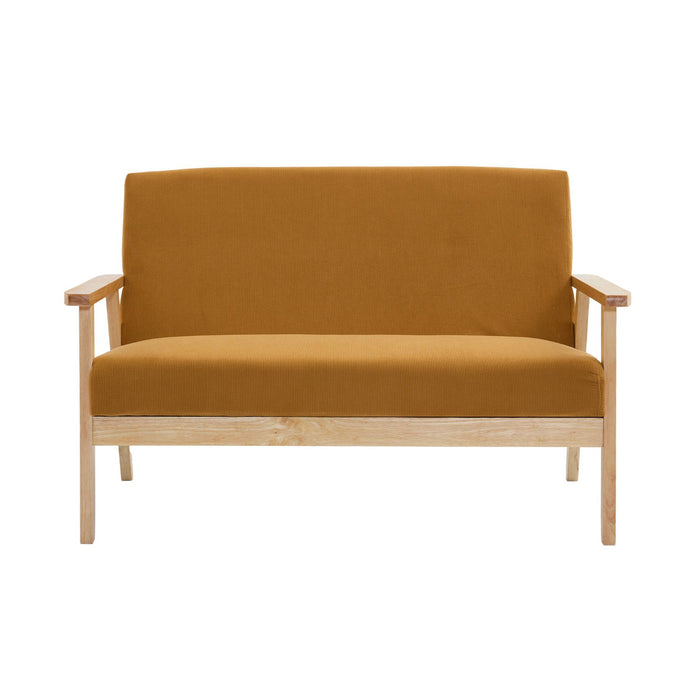 sweeek - 2-zitsbank, ribfluweel, houten poten