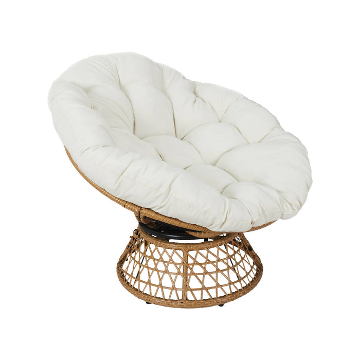 sweeek - Papasan buiten|binnen draaifauteuil, polyrotan, Ø96cm