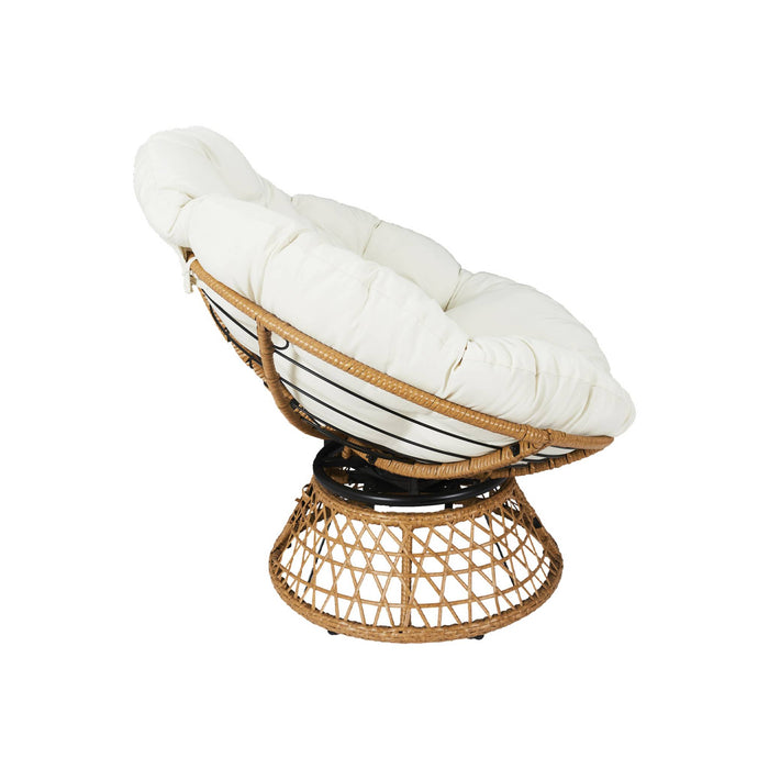 sweeek - Papasan buiten|binnen draaifauteuil, polyrotan, Ø96cm