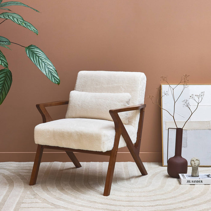 sweeek - Scandinavische fauteuil in walnoot gebeitst heveahout,