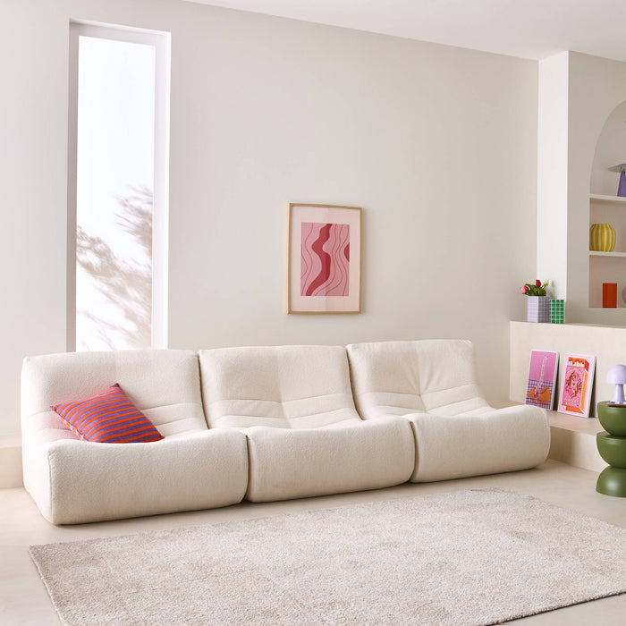 sweeek - Fauteuils boucléstof Sokol 1 zitplaats (set van 3)