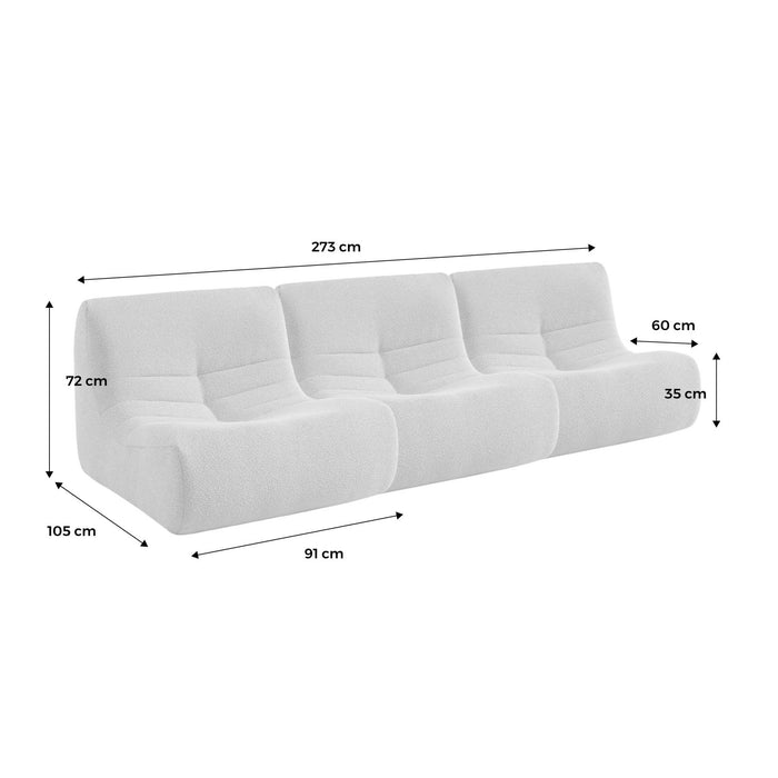 sweeek - Fauteuils boucléstof Sokol 1 zitplaats (set van 3)