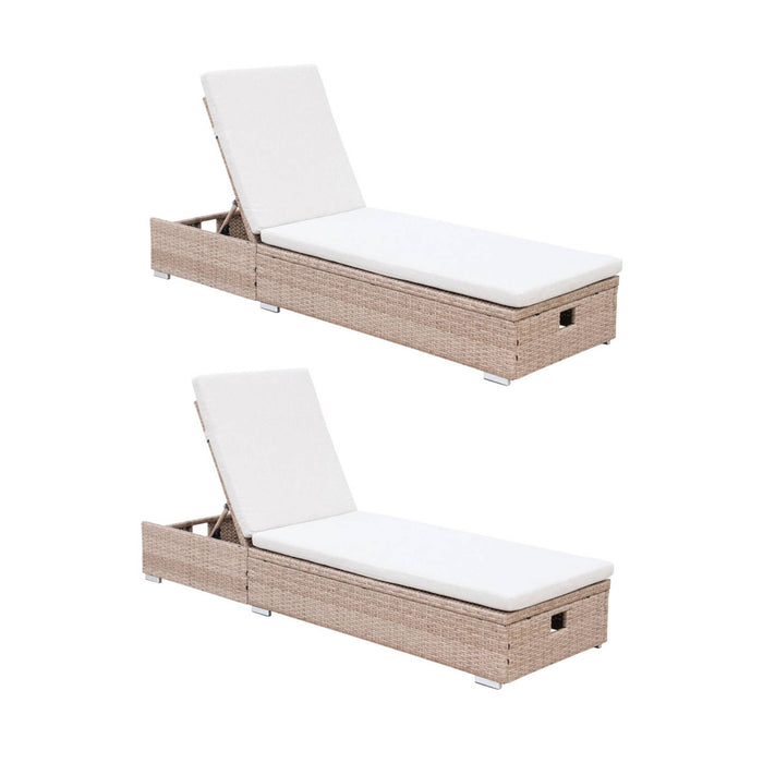 sweeek - Polyester geweven hars ligstoel, multi-positie (set van 2)