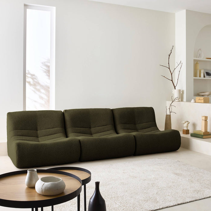 sweeek - Fauteuils boucléstof Sokol 1 zitplaats (set van 3)