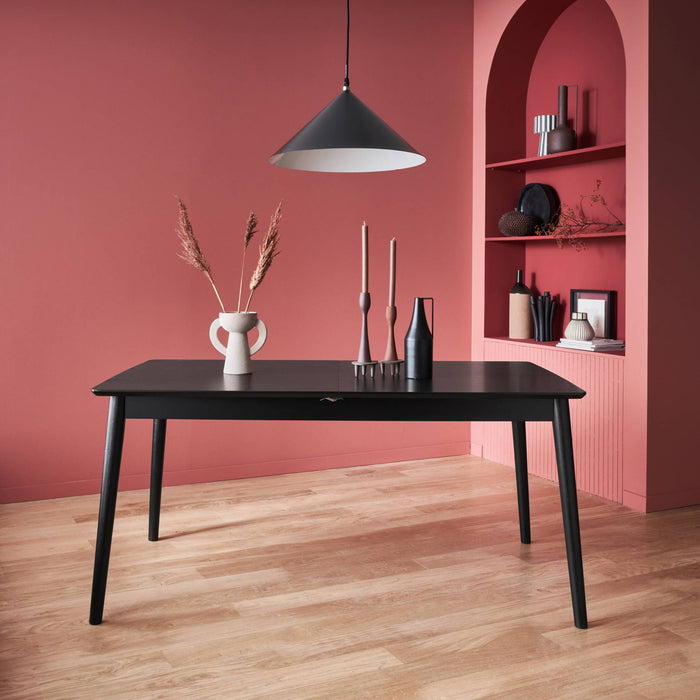 sweeek - Uitschuifbare eettafel van eikenfineer, 6 tot 8 zitplaatsen,