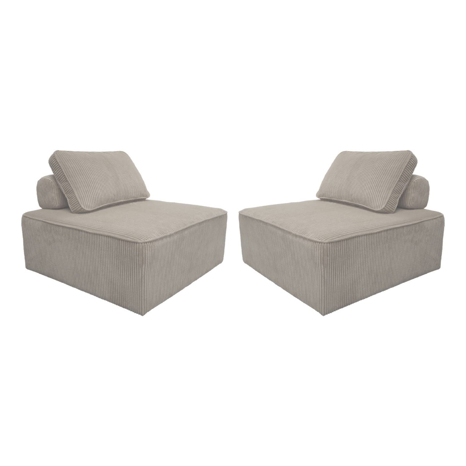 sweeek - Fauteuils corduroy 1 zitplaats (set van 2)