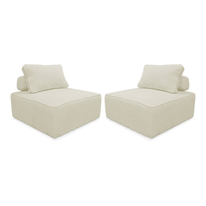 sweeek - Fauteuils corduroy 1 zitplaats (set van 2)