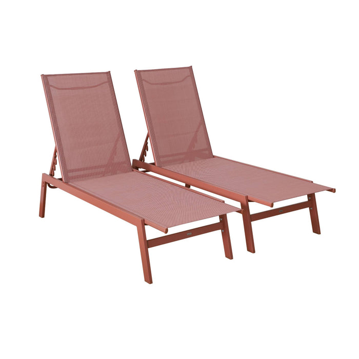 sweeek - Ligstoelen met meerdere posities textileen en metaal (set van