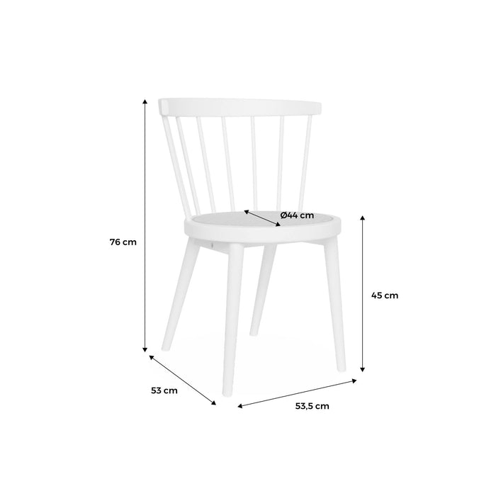 sweeek - Houten en rotan stoelen (set van 4)